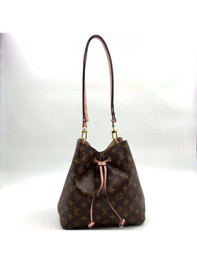 Louis Vuitton Monogram Enabled Leather Brown Light Pink Shoulder Bag Gold